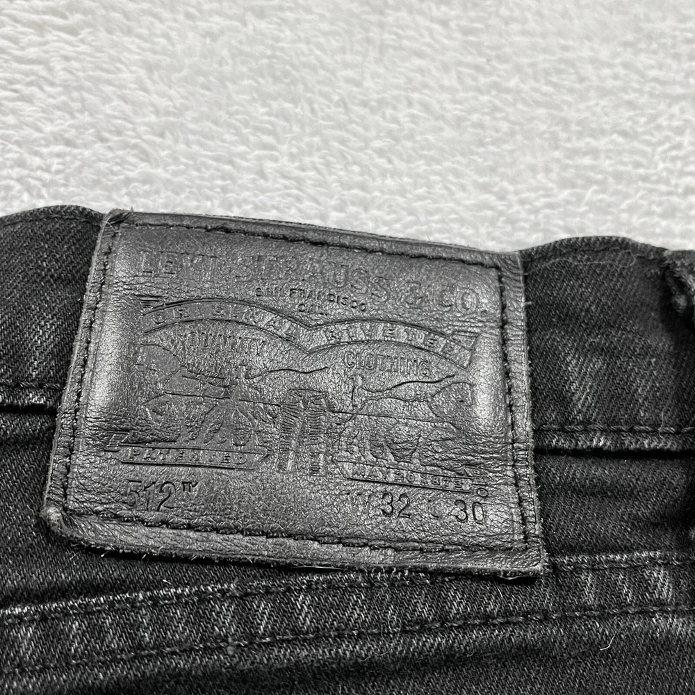 Levi's 512 Jeans‎ Men's 32x29* Slim Tapered Fit Stretch Denim Black Casual